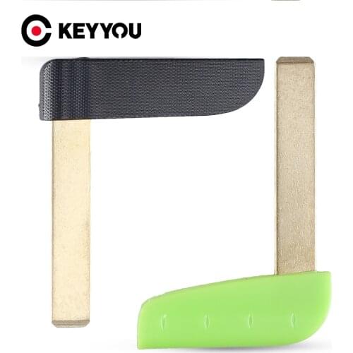 KEYYOU 10X For Renault Uncut Blank Smart Card Insert Emergency Small Replacement Key Blade For Megane Laguna Koleos Scenic