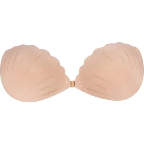 Adhesive Strapless Shell Bra eusable Invisible Silicone Sticky Push-up Bra Stickers Strapless Underwear