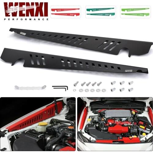 Fender Shrouds Kit Aluminum Black (Red/Green/Deep Green) Panel Plate Engine Bay w/ Hardware For 15-on Subaru WRX & STi WX-CCR04