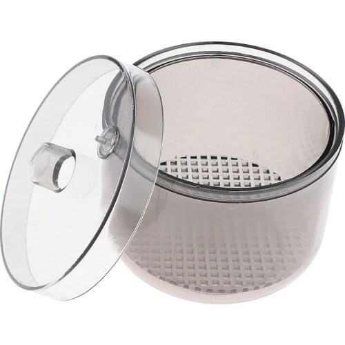 Round Box Sterilizer Pot Clean Glass for Nail Art Tools Accessories