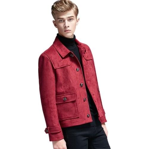 Autumn Winter New Deerskin Velvet Jacket Men Simple Style Single-Breasted Business Casual Loose Short Coat Fashion Windbreaker