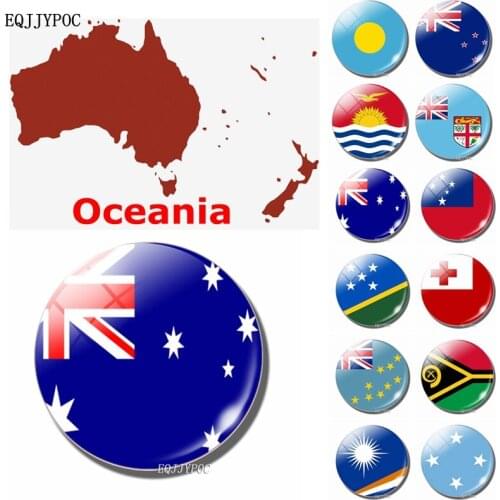 Fridge Magnet Souvenir Australia Nauru Tuvalu Kiribati Solomon Fiji Samoa Palau Micro Nicea Country Flag Magnetic Sticker Decor