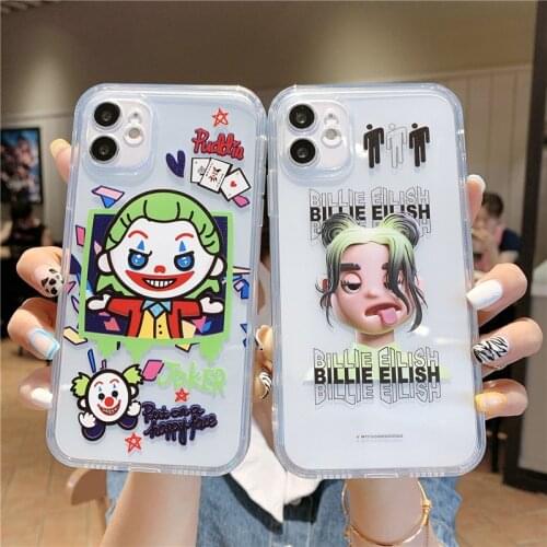 Soft TPU Clown Man Case For iPhone 12 11 Pro X XR XS Max 7 8 Transparent Clown Girl Phone Case For Iphone 12 Mini Phone Coque OW