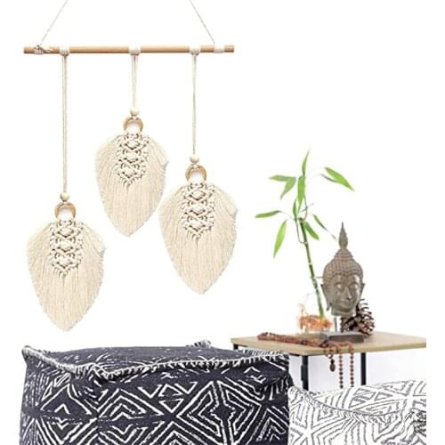 Hand Woven Boho Macrame Wall Tapestry Home Decor Accessories Nordic Style Apartment Dorm Decor