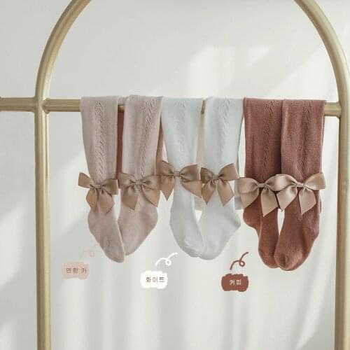 New Pantyhose Baby Girls Stockings Newborn Hollowed-out Bow Girl Leggings Princess Mosquito-proof Tights infant socks 0-6Y