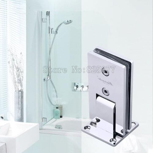 DHL 3PCS Shower Room Hinge Rectangle 90 DegreeDouble Stainless Steel Bathroom Glass Clamp