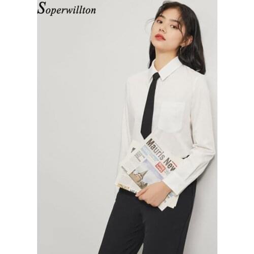 Блузки с галстуком Soperwillton China At AliExpress