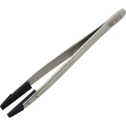 Carbon Fiber Plastic Removable Tweezers BST-250 Stainless Steel Anti-Static Tweezers For PCB Semiconductor Microelectronics