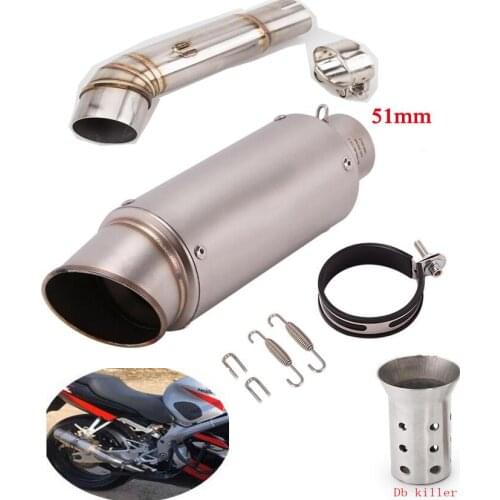51mm motorcycle pipe exhaust with DB killer FOR CBF600 Motorcycle Exhaust Pipe Muffler Fiber CBR600 2007- 2013 Years