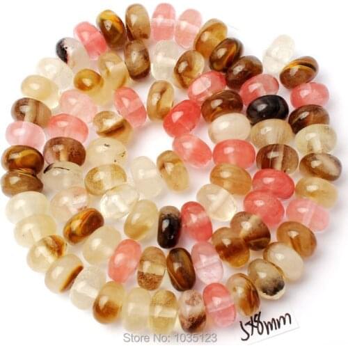High Quality 5x8mm Mixed Color Watermelon Crystal Rondelle Shape Gem Loose Beads Strand 15" DIY Creative Jewellery Making w3060