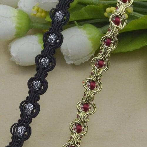 40m High Qulality DIY Clothes Accessories Gold Curve Lace Trim Sewing Lace Golden Centipede Braided Ribbon Black Tape Belt