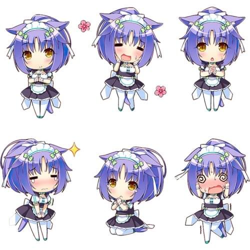 Three Ratels CD1 funny NEKOPARA_CHRONICLE Waterproof Decal Cute cats ear girls sticker on Wall Fridge car moto Fridge