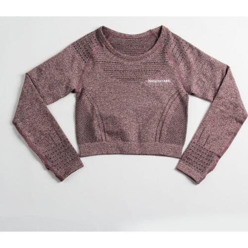 Ladies Sports Fitness Shirt Yoga Top Sexy Gym Top Fitness Long Sleeve Sports Shirt Ladies Yoga Shirt Sports Crop Top