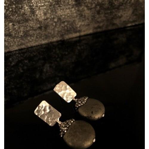 Dr Stone Natural Stone Women PRİT Stone Silver Plated Earrings RYL97 439800195