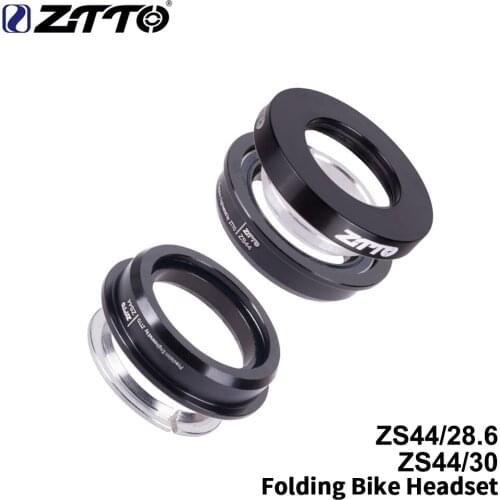 ZTTO Folding Bike Headset Straight Tube Mountain Bike Low Profile Semi-integrated Headset 44mm Steering 1-1/8 28.6mm Accessories