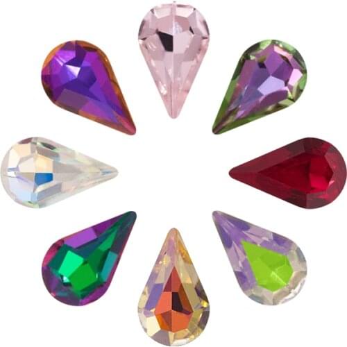 10Pcs Volcano Rhinestones Crystal Stone K9 Glass Drop 8x13mm Colorful Fancy Stone Rhinestones Decoration Jewelry Making Dress