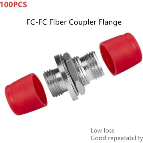 100 PCS Low Loss FC-FC Fiber Optic Adapter Small D Type Flange Coupler FC to FC Connector Fiber Optic Flange Optical Attenuator