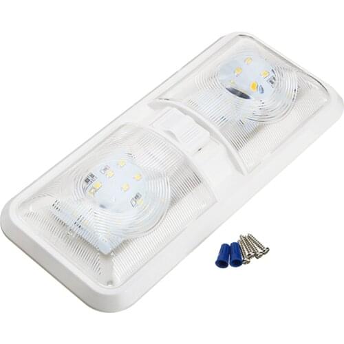 12V RV LED Double Dome Light & ON/OFF Switch Interior Lighting for RV Camper