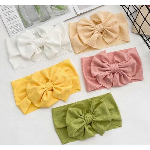 20 Pcs/Lot,18 CM Baby Girls Knotbow Headband,Kids Solid Knotted Hair Bow Turban Headbands Children Girls Party Hair Accessories