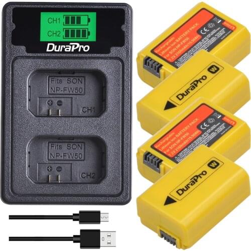 2160mAh NP-FW50 NP FW50 NPFW50 Lithium ion Rechargeable Batteries + LCD Battery Charger With Type C For Sony NRX6 NEX-7 NEX-6