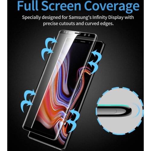 3D note 9 tempered glass on the for samsung galaxy note 9 screen protector note9 glas protective film protection curved edge