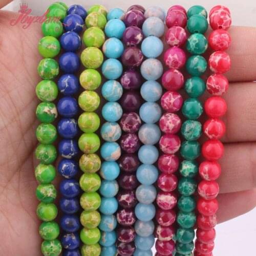 6mm Smooth Round Beads Ball Sea Sediment Loose Stone Beads For Jewelry Making Woman DIY Necklace Bracelats Earring Strand 15"