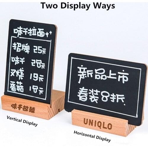 A6 T / L Shape DIY Tabletop Chalkboard Sign Stand Display Chalk Board Signs Mini Memo Board Price Label Tags