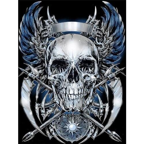 Diamond Painting Round Full Drill Metal Skull Sickle Nouveaute DIY Mosaic Embroidery 5D Cross Stitch Portrait Halloween Picture