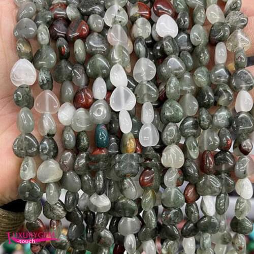 Natural Multicolor Stone Loose Beads High Quality 10mm Smooth Heart Shape DIY Gem Jewelry Accessories 38Pcs a3614