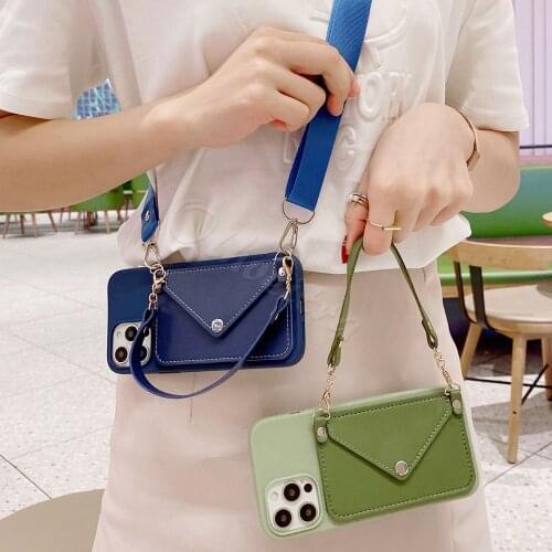 Necklace Strap Case For Apple iPhone 12 11 Pro Max XS Max XR X 7 8 6 6S Plus Cover Lanyard Crossbody TPU Card Slot Wallet Fundas