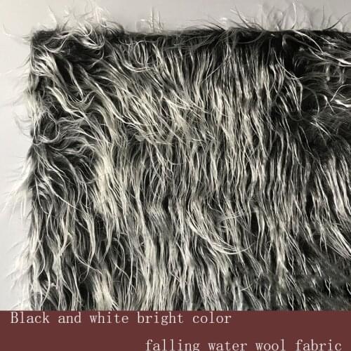 Black and white bright color falling water wool fabric stock home textile garment fabric