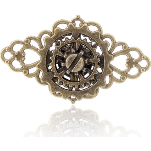 DoreenBeads Fashion Steampunk Rings Bronze Silver Color Copper Gear Pattern Creative Personality Accessories Trendy Gift,1 PC