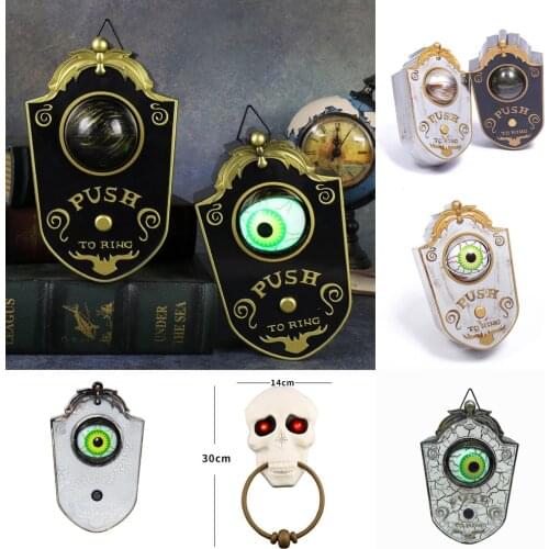 Halloween Doorbell Rotating Eyes Gift Decor With Spooky Sounds Talking Doorbell With Lightup Eyeball Prop For Party House