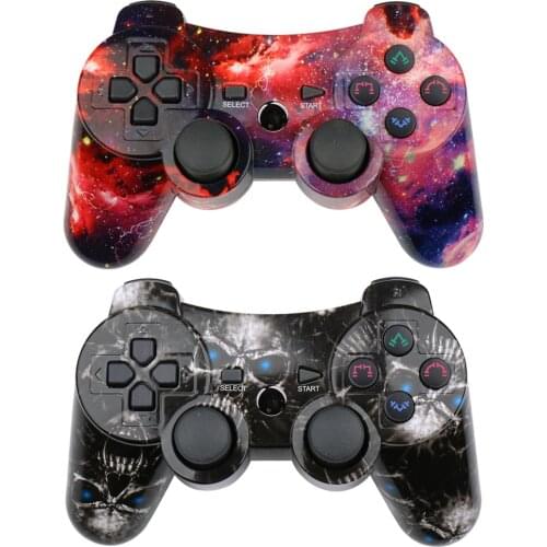 PS3 Controller 2 Pack Wireless Dual Shock Gamepad for Sony Playstation 3 with Charging Cord