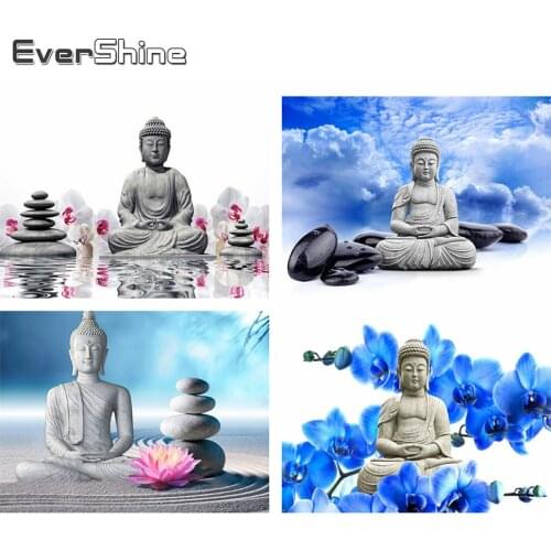 Evershine Diamond Painting Religion Buddha Cross Stitch Kit 5D Full Square Rhinestone Embroidery Icons Zen Art Home Decoration
