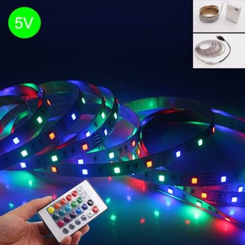 USB LED Strip DC 5V Flexible Light Lamp 60LEDs SMD 2835 50CM 1M 2M 3M 4M 5M Mini 3Key Desktop Decor Tape TV Background Lighting