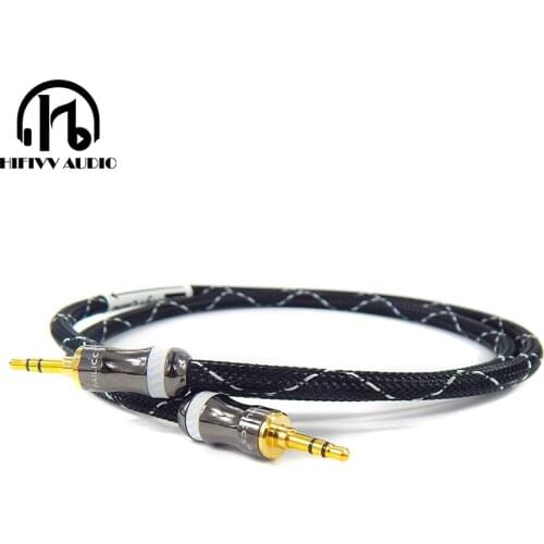 Hifi audio hifi cable 3.5mm to 3.5mm Male 3 Pos Line In Car Aux Cable Headphone Amplifier