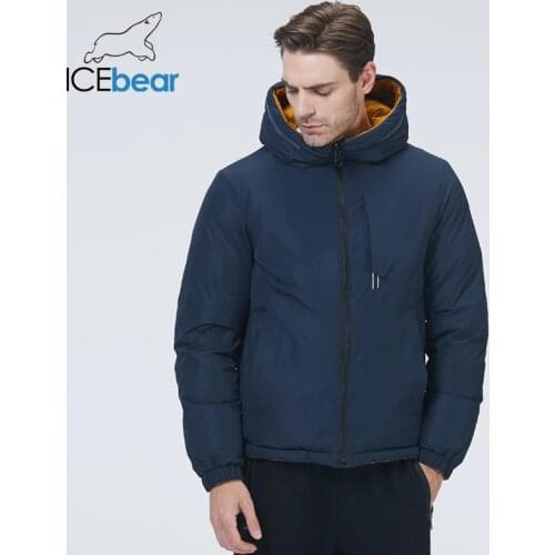 ICEbear 2021 new male short jacket winter mens jacket double-sided wearing warm coat brand mens clothing MWD21819I