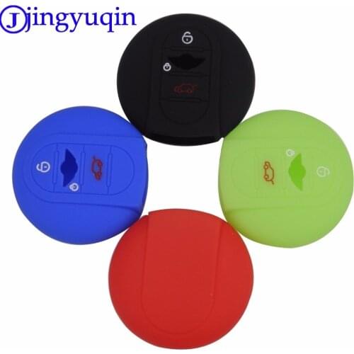 Jingyuqin 10ps Silicone Car Key Holder Bag For BMW Mini Cooper F56 F55 F54 Cover Reduce Damage Key Case 2 Buttons