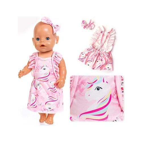 2019 New Costume Doll Clothes Fit 17 inch 43cm Doll Clothes Born Baby Doll Clothes Suit For Baby Birthday Festival Gift