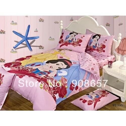New pink princess childrens girls bedding twin full queen king size comforter cotton quilt duvet covers bed in a bag sheets set