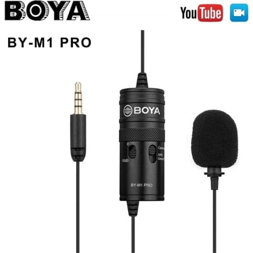 Audio Video Record Lavalier Lapel Microphones BY-M1/M1 Pro 3.5mm Microphones For DSLR Camcorder Recorder Electret Condenser Mic