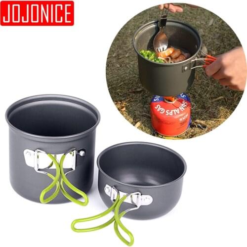 Camping Cookware Tableware Portable Outdoor Camping Hiking Cooker Pots and Pans Set for Backpacking Camping Picnic Utensil