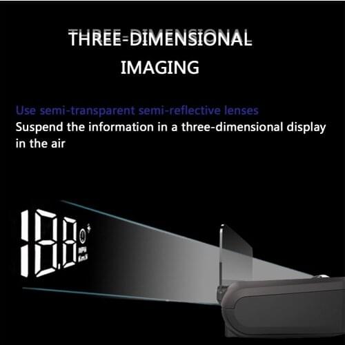 HUD Mirror Car Head Up Display Windshield Speed Projector Security Alarm Water Temp Overspeed RPM Voltage Wired Speedometer OBD