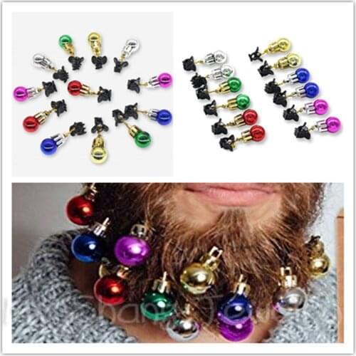Merry Christmas Bulb Beads 2CM Colorful Christmas Clip Ball Christmas Ornament Xmas Beard Pendant Bright XMAS Ball
