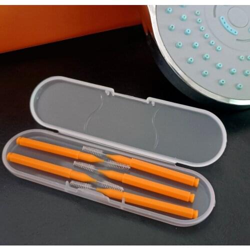 1set Shower Nozzle Cleaning Brush with Storage Box Pore Gap Cleaner Bathroom Shower Head Anti-clogging Faucet Gap Cleaning Tools