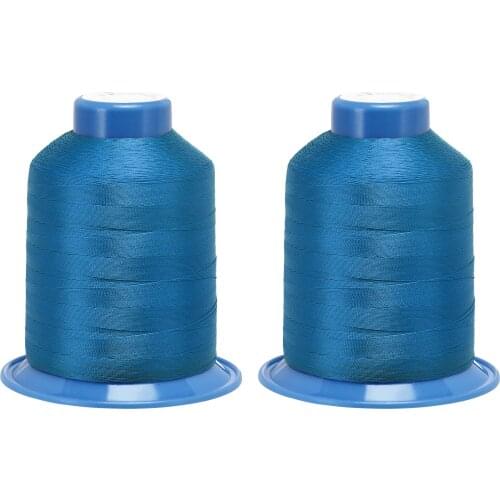 Uxcell Bonded Polyester Threads Extra-strong 1968 Yards 150D/0.25mm (Steel Blue, 2pcs)