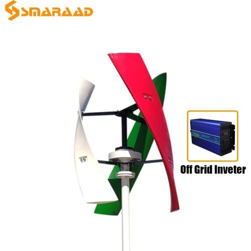 300W Vertical Wind Turbine 12v 24v 48v Maglev Coreless Wind Power Generator Free Energy With Off Grid Inverter For Homeuse DIY