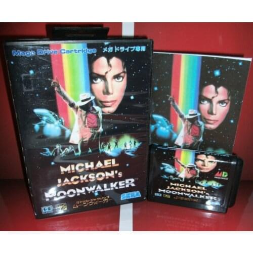 Michael Jacksons Moonwalker Japan Cover with box and manual For Sega Megadrive Genesis Video Game Console 16 bit MD card