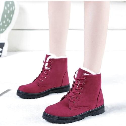 2020 Autumn Winter Shoes Women Plush Snow Boot Heel Fashion Keep Warm Womens Boots Woman Size 35-44 Ankle Boots Femmes Bottes